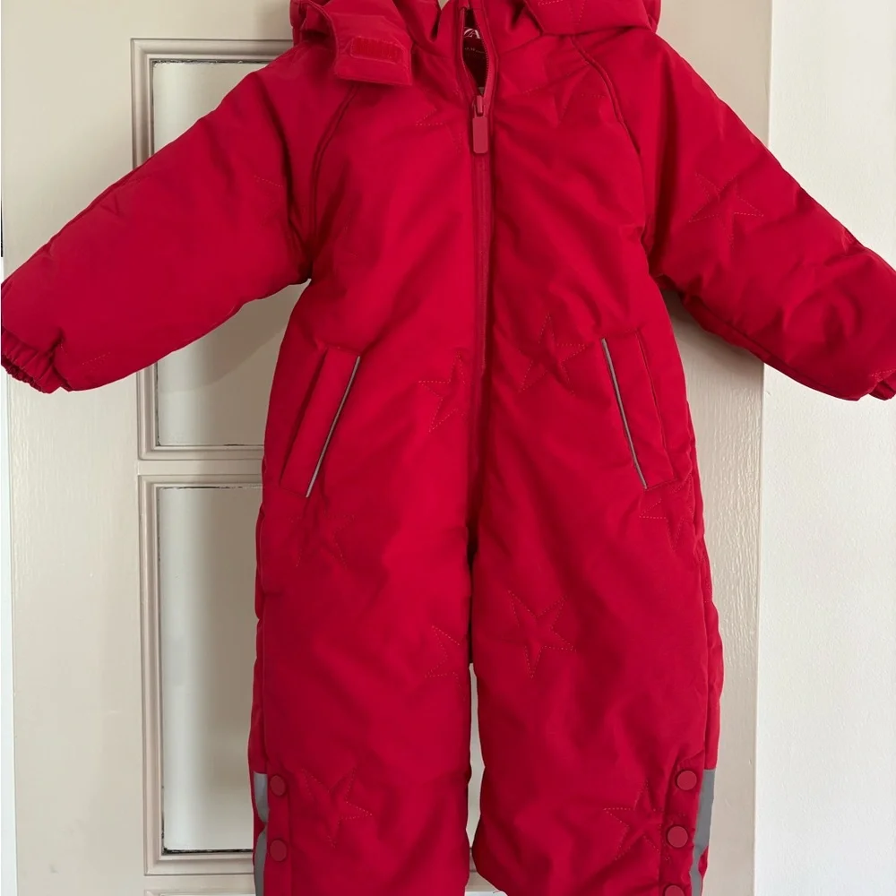 Zara Snowsuit - Red with Star Pattern 12-18mo - Picture 2 of 5